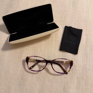 Versace Women's Glasses in Purple and Brown